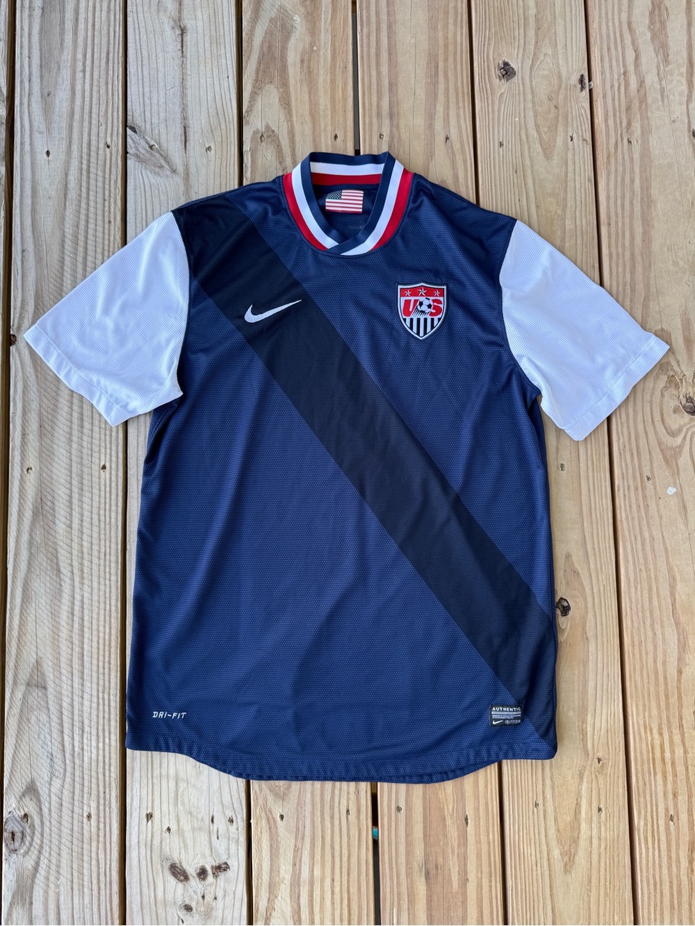 Nike USA USMNT 2012/2013 Away Soccer Jersey Shirt Men's Medium Blue White